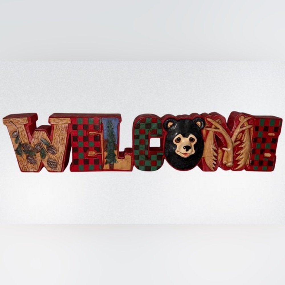 Resin Welcome Sign 13 3/4” X 3 1/8” Tall X 1‎ 1/4” Wall Hanging